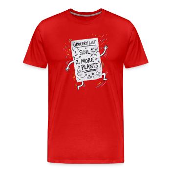 Pflanzen Einkaufsliste - Männer Premium Bio T-Shirt - Rot - Vorne - Damien (186cm)