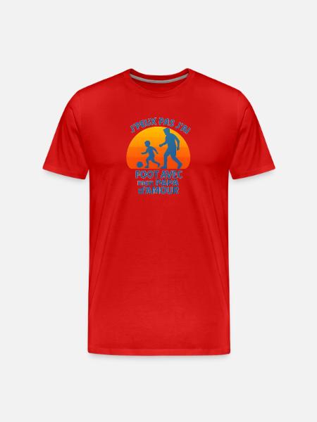 Foot avec Papa d'amour - T-shirt bio Premium Homme - rouge