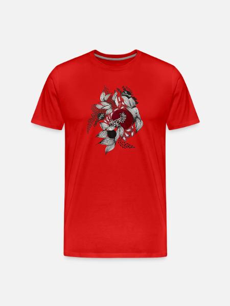 Red circle with silver leaves - Men's Premium Organic T-Shirt - red