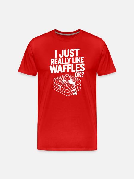 I Just Really Like Waffles Ok? - Men's Premium Organic T-Shirt - red