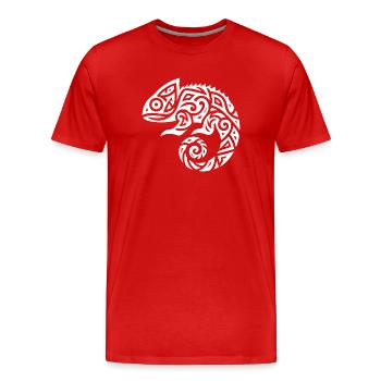 Déguisement de tatouage caméléon - T-shirt bio Premium Homme - rouge - Devant - Damien (186cm)
