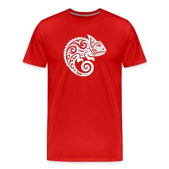 Déguisement de tatouage caméléon mignon - T-shirt bio Premium Homme - rouge - Devant - Damien (186cm)