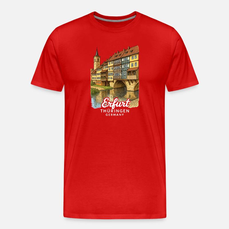 Erfurt - Männer Premium Bio T-Shirt - Rot