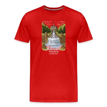 Kassel - T-shirt bio Premium Homme - rouge - Devant - Damien (186cm)