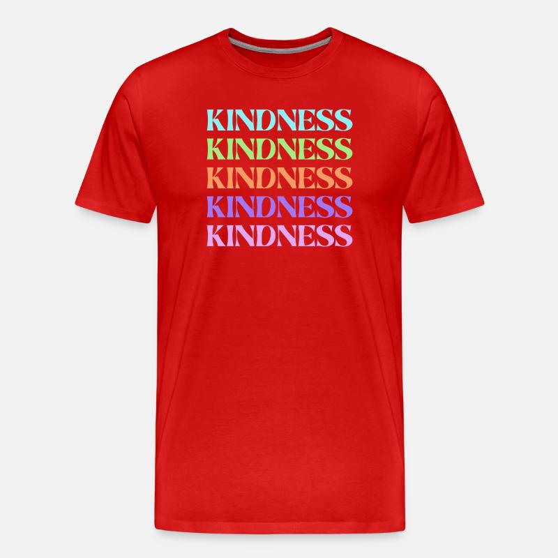 Freundlichkeit Regenbogen gestapelter Text - Männer Premium Bio T-Shirt - Rot