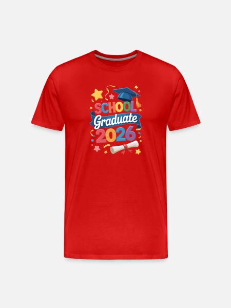 Schulabsolvent 2026 Zitat - Männer Premium Bio T-Shirt - Rot