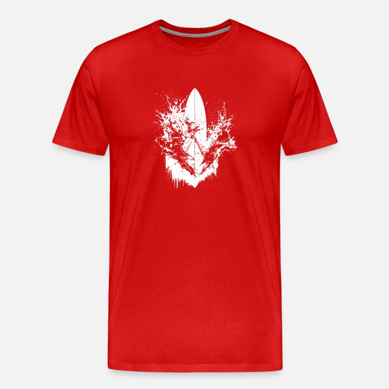 Surf dynamique Illustration Surf Surf - T-shirt bio Premium Homme - rouge