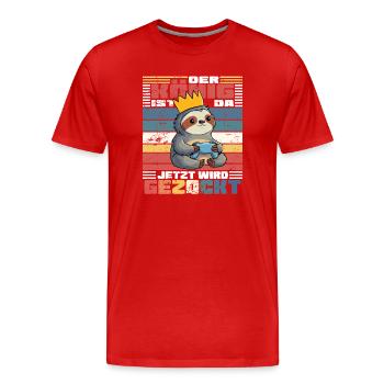 Le Roi qui joue - T-shirt bio Premium Homme - rouge - Devant - Damien (186cm)