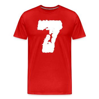 7 Numéro Sept - T-shirt bio Premium Homme - rouge - Devant - Damien (186cm)
