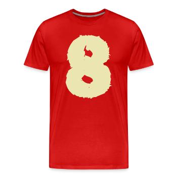 Numéro huit - T-shirt bio Premium Homme - rouge - Devant - Damien (186cm)