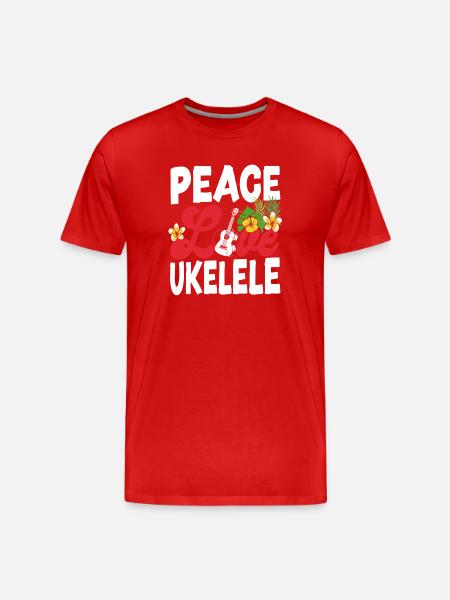 Hawaiian Ukulele Uke Girl Peace - Männer Premium Bio T-Shirt - Rot