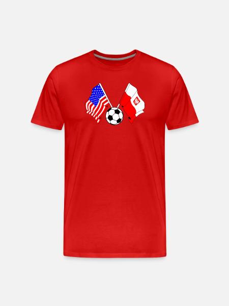 Football Poland vs USA - Men's Premium Organic T-Shirt - red