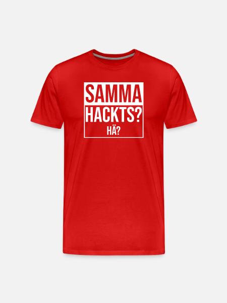 samma hacks hä - T-shirt bio Premium Homme - rouge