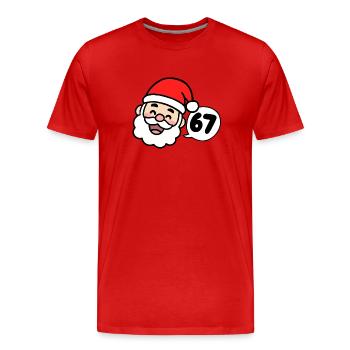 Santa says 67 - Men's Premium Organic T-Shirt - red - Front - Damien (186cm)