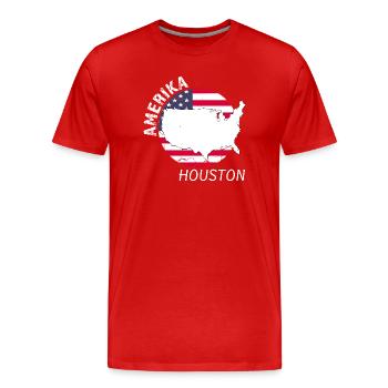 Houston - Männer Premium Bio T-Shirt - Rot - Vorne - Damien (186cm)