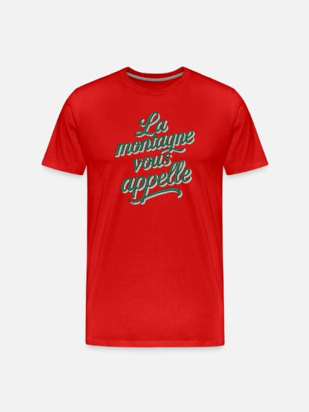 Die Berge rufen! - Männer Premium Bio T-Shirt - Rot