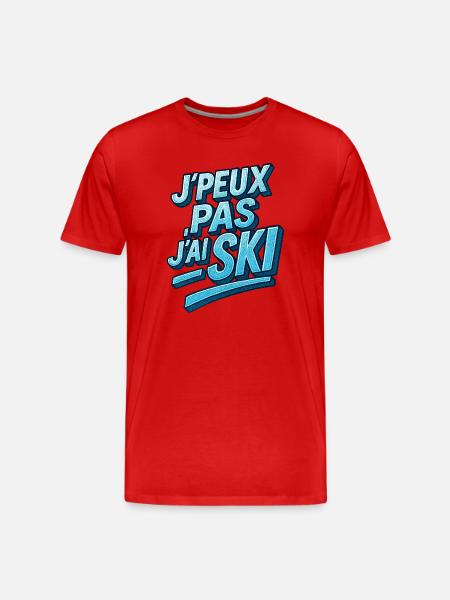 Ich kann nicht Skifahren. - Männer Premium Bio T-Shirt - Rot