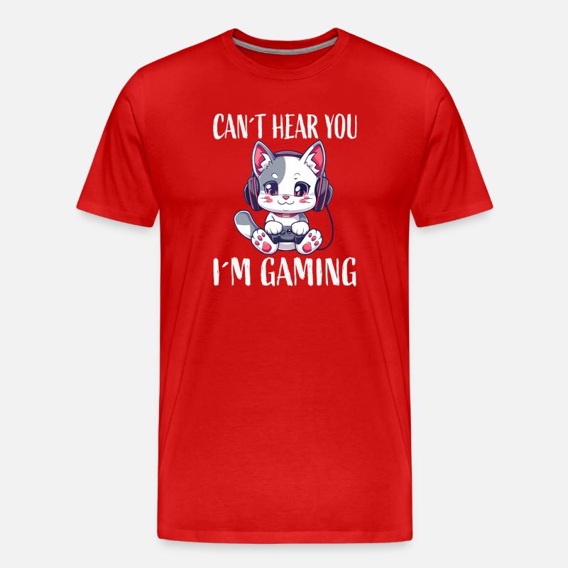 Casques pour chat de jeu - T-shirt bio Premium Homme - rouge