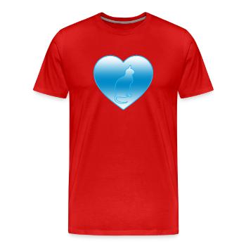 Katze - Männer Premium Bio T-Shirt - Rot - Vorne - Damien (186cm)