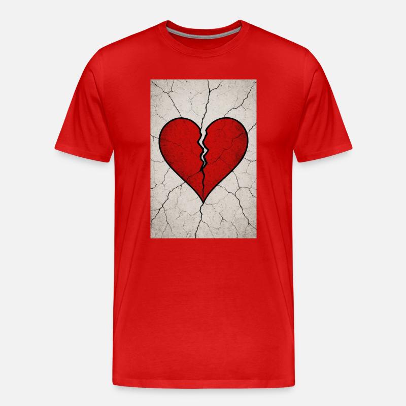 Gebrochenes Herz - Männer Premium Bio T-Shirt - Rot