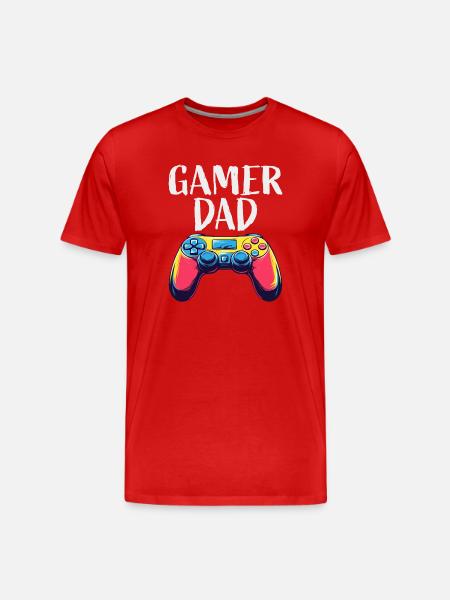 Gamer Dad Controller Graphics - Men's Premium Organic T-Shirt - red