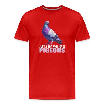 Tauben Taube - Männer Premium Bio T-Shirt - Rot - Vorne - Damien (186cm)