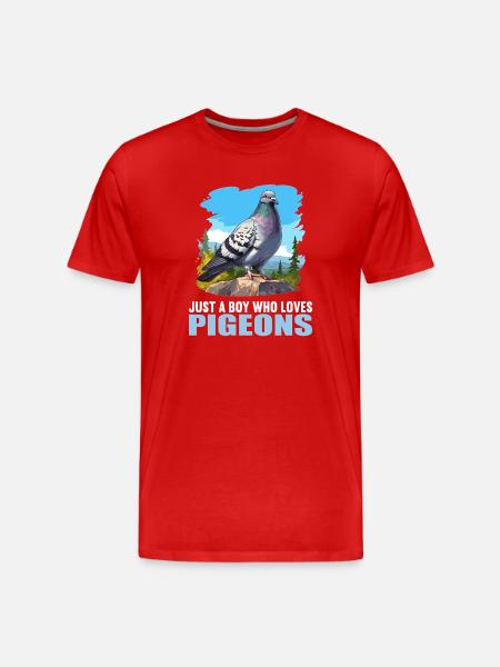 Pigeons Pigeon - Men's Premium Organic T-Shirt - red