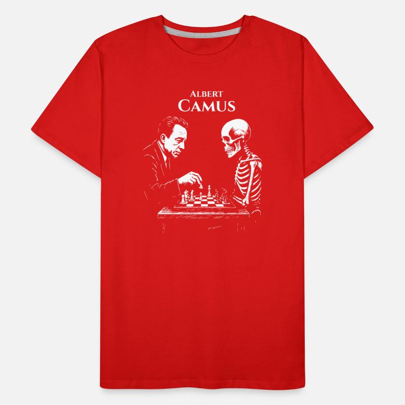 Albert Camus Existential Chess Duel Men's Premium Organic T-Shirt