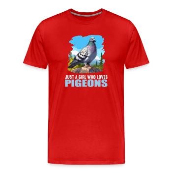 Tauben Taube - Männer Premium Bio T-Shirt - Rot - Vorne - Damien (186cm)