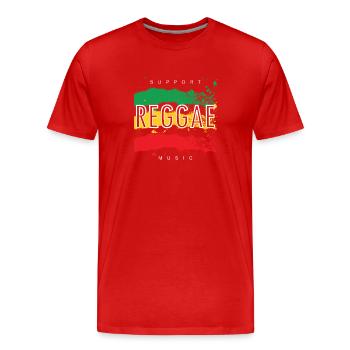 Raggae Music Rasta offre aux femmes des hommes - T-shirt bio Premium Homme - rouge - Devant - Damien (186cm)