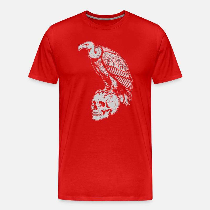 Geier sitzt auf dem Schädel - Männer Premium Bio T-Shirt - Rot