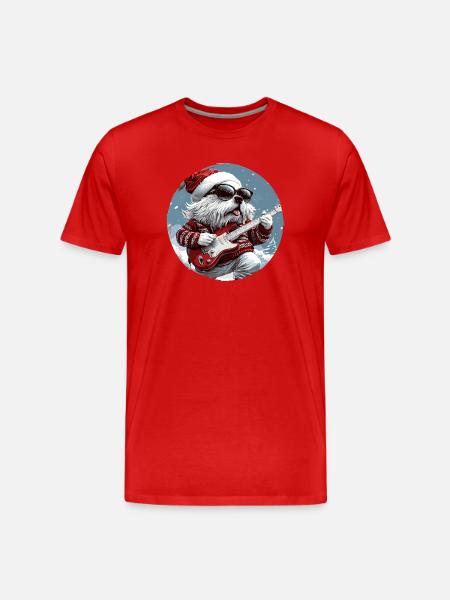 Kangal Dog Christmas Guitar - Men's Premium Organic T-Shirt - red