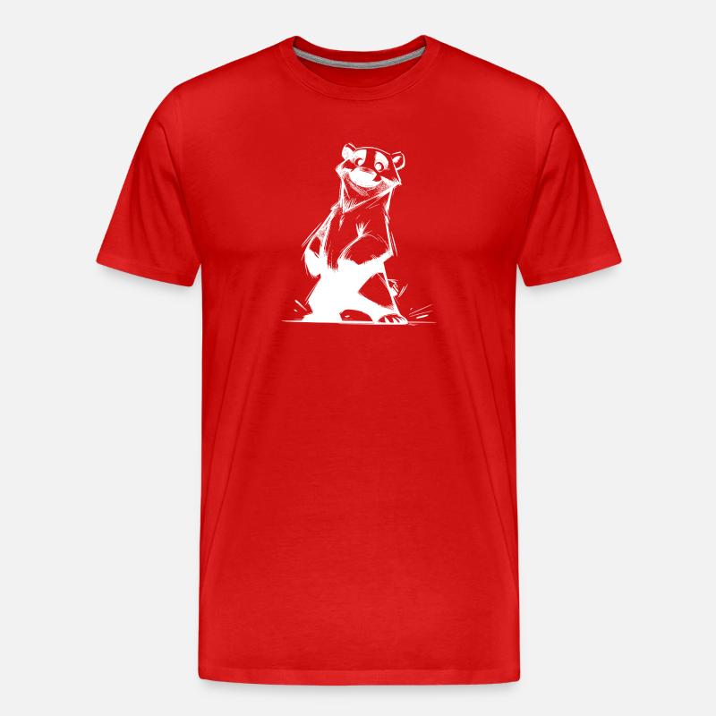 Lächelnder Eisbär Lieblingsmaskottchen Skizze - Männer Premium Bio T-Shirt - Rot