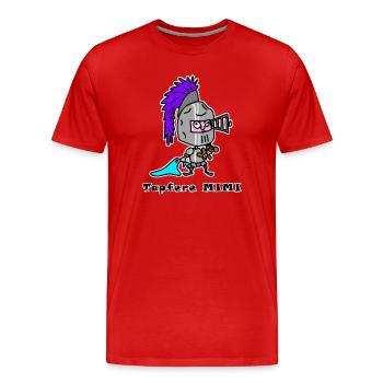 Tapfere Mimi – Cartoon Ritter mit Teddy - Männer Premium Bio T-Shirt - Rot - Vorne - Damien (186cm)