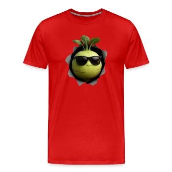 Chou-rave - T-shirt bio Premium Homme - rouge - Devant - Damien (186cm)