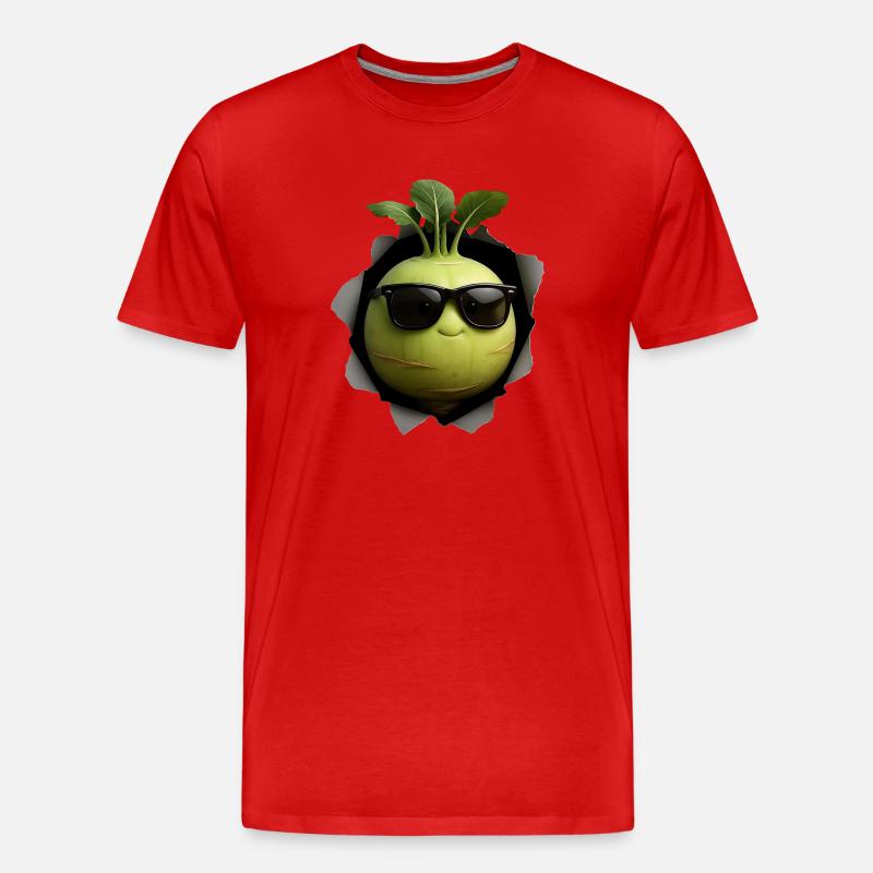 Kohlrabi - Männer Premium Bio T-Shirt - Rot