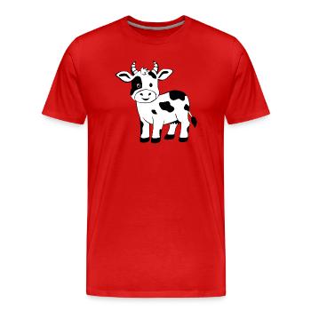 Vache Noire Fermière Cadeau Noire - T-shirt bio Premium Homme - rouge - Devant - Damien (186cm)