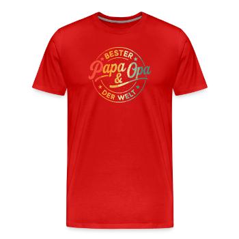 Grand-père Idées cadeaux pour la fête des pères Papa Papa Papa Fête des pères - T-shirt bio Premium Homme - rouge - Devant - Damien (186cm)