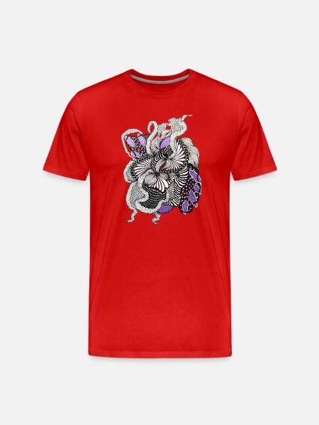 Op Art Purple Spiral Pattern - Men's Premium Organic T-Shirt - red
