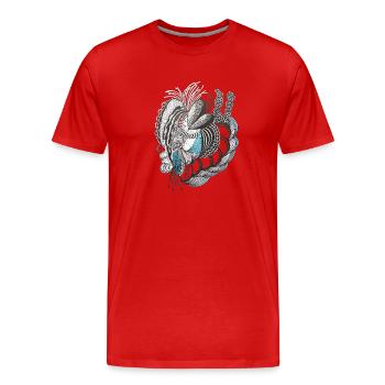 Accent bleu d’art organique - T-shirt bio Premium Homme - rouge - Devant - Damien (186cm)