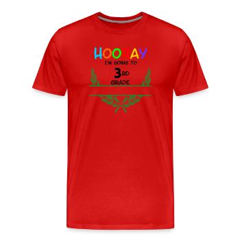 Hurra, ich gehe in die 3. Klasse – Namensraum** - Männer Premium Bio T-Shirt - Rot - Vorne - Damien (186cm)