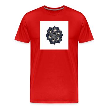 Rosace Spirale Dorée Navy - T-shirt bio Premium Homme - rouge - Devant - Damien (186cm)