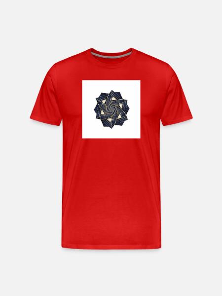 Golden Spiral Rosette Navy - Men's Premium Organic T-Shirt - red