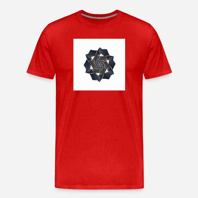 Rosace Spirale Dorée Navy - T-shirt bio Premium Homme - rouge