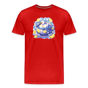 Lemon duck in a tea mug - Men's Premium Organic T-Shirt - red - Front - Damien (186cm)