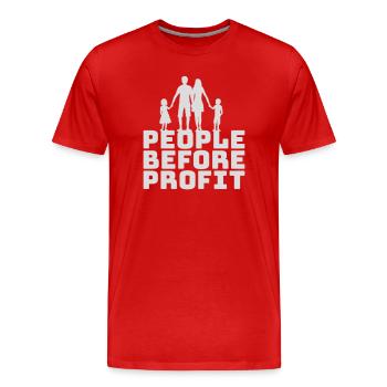 People Before Profit Activism Justice Logo - Men's Premium Organic T-Shirt - red - Front - Damien (186cm)