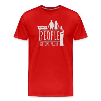 People Before Profit Activism Justice Logo - Men's Premium Organic T-Shirt - red - Front - Damien (186cm)