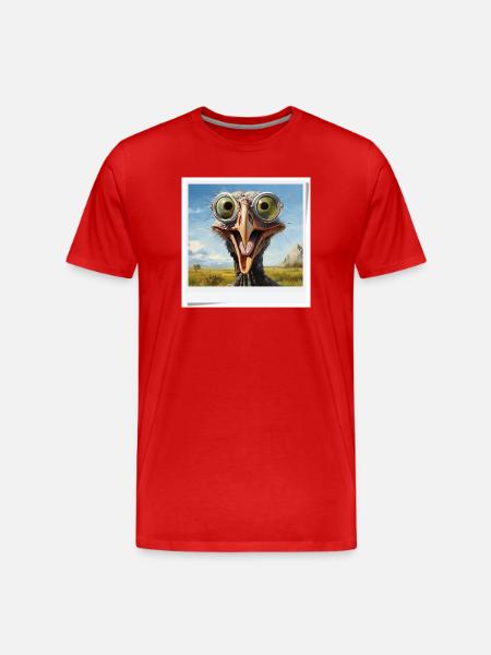 Eccentric Bird with Spectacle Lenses - Men's Premium Organic T-Shirt - red