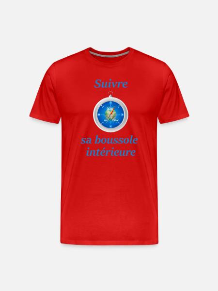 Suivre sa boussole - T-shirt bio Premium Homme - rouge
