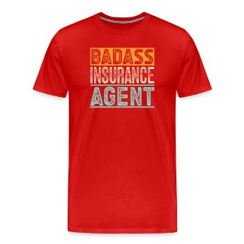 Agent d’assurance badass Drôle de courtier en assurance - T-shirt bio Premium Homme - rouge - Devant - Damien (186cm)